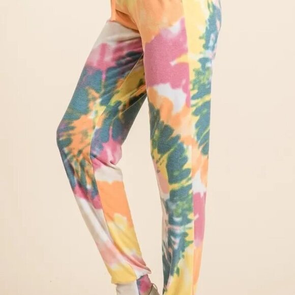 BiBi Tie Dye French Terry Casual Pants - Picture 6 of 7